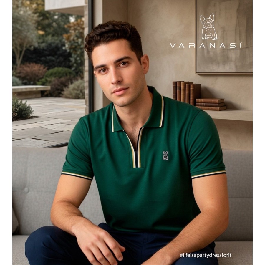 PLAYERA TIPO POLO CABALLERO VARANASI