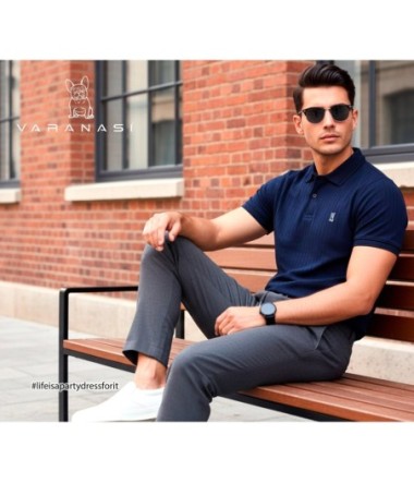 PLAYERA TIPO POLO CABALLERO VARANASI
