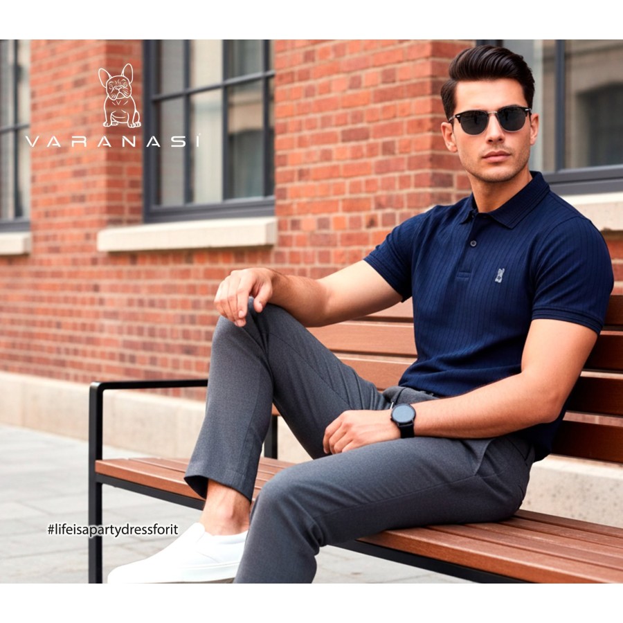 PLAYERA TIPO POLO CABALLERO VARANASI