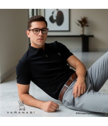 PLAYERA TIPO POLO CABALLERO VARANASI