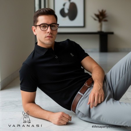 PLAYERA TIPO POLO CABALLERO VARANASI