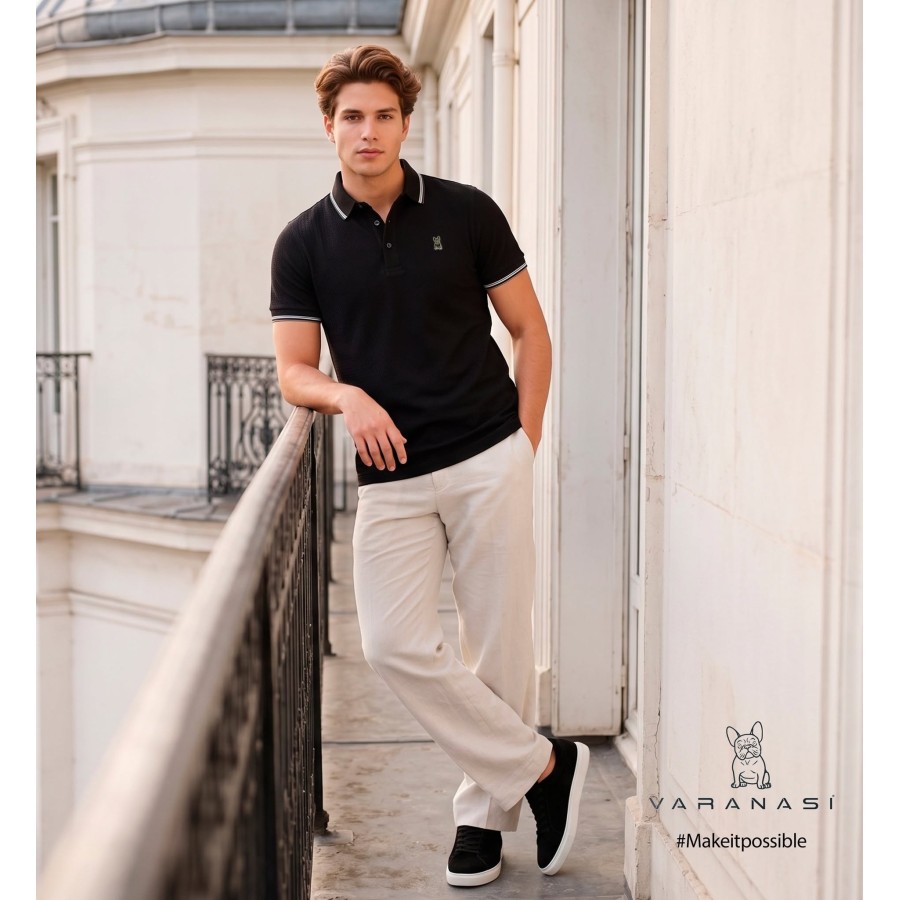 PLAYERA TIPO POLO CABALLERO VARANASI