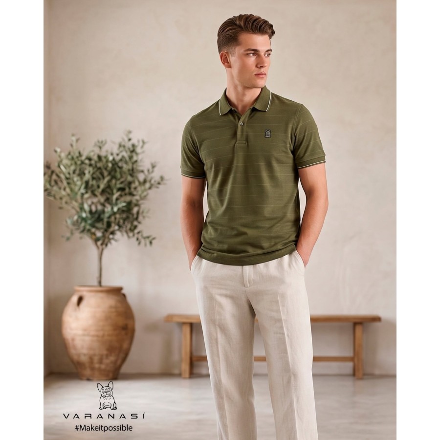 PLAYERA TIPO POLO CABALLERO VARANASI