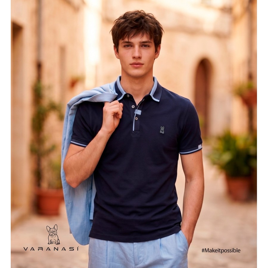 PLAYERA TIPO POLO CABALLERO VARANASI