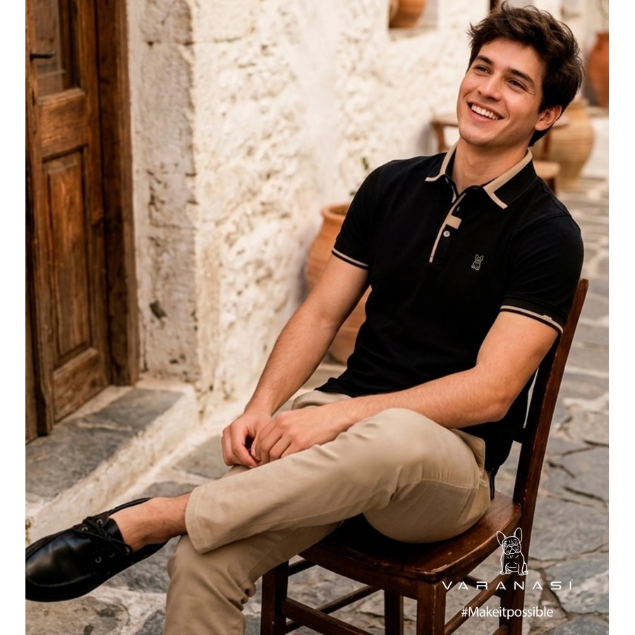 PLAYERA TIPO POLO CABALLERO VARANASI