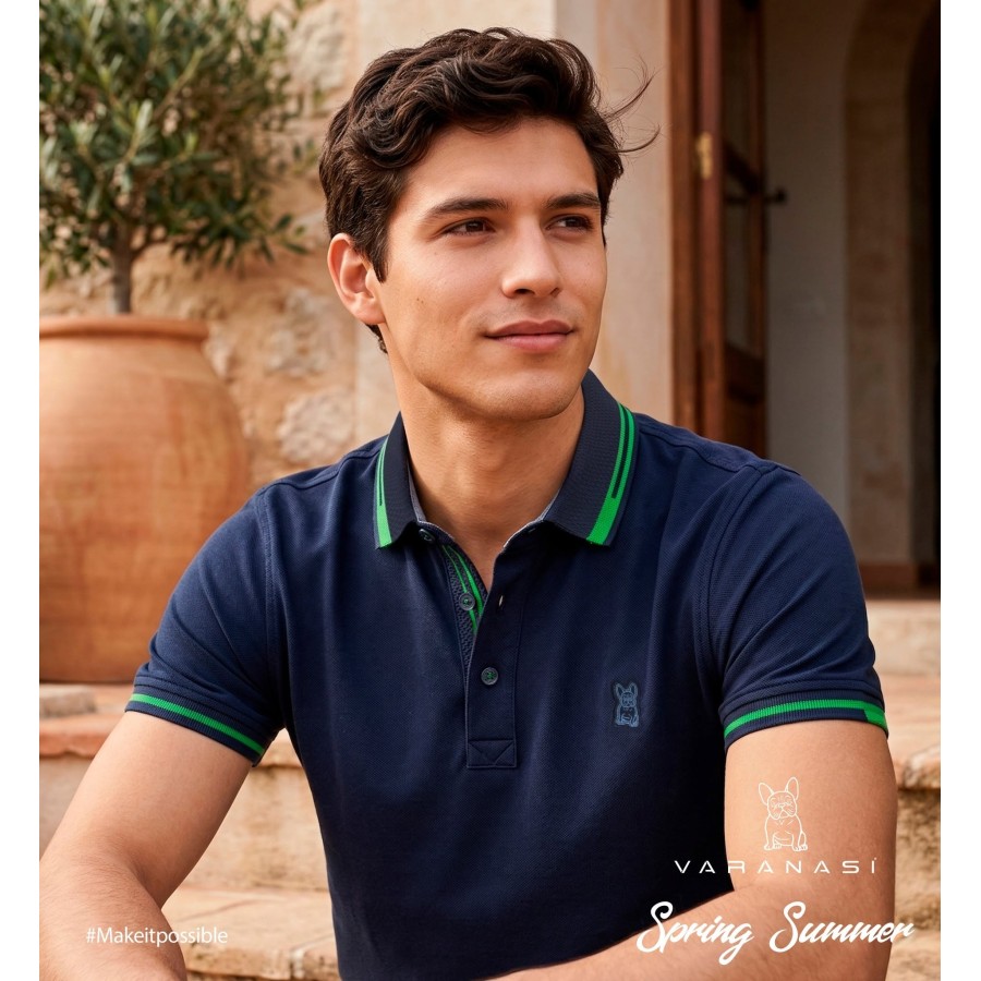 PLAYERA TIPO POLO CABALLERO VARANASI