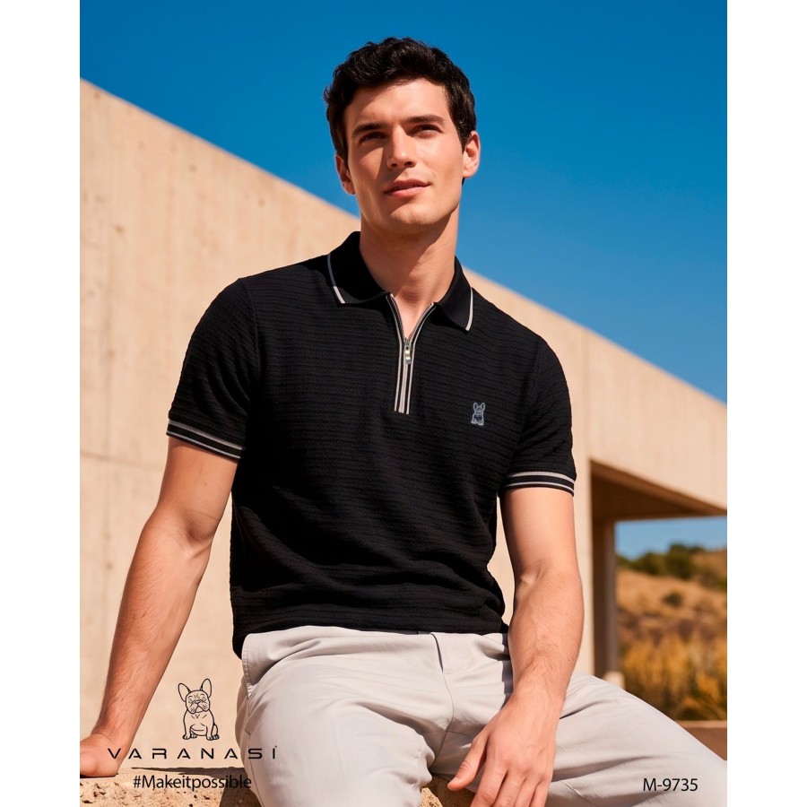 PLAYERA TIPO POLO CABALLERO VARANASI