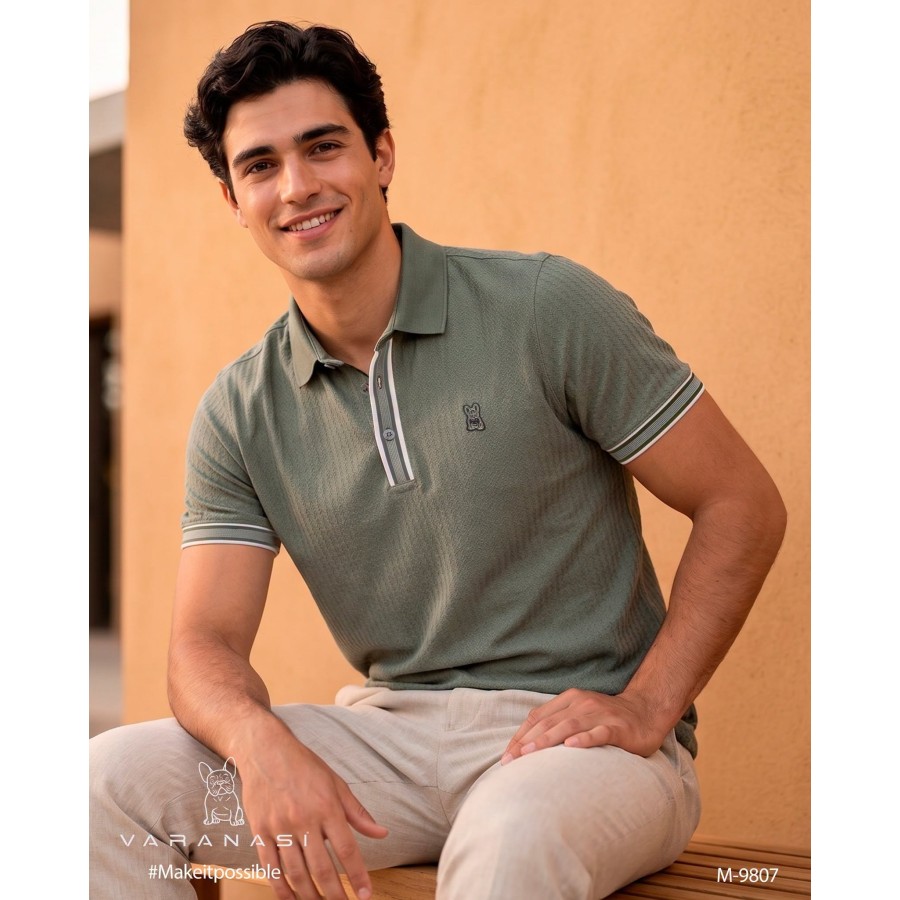 PLAYERA TIPO POLO CABALLERO VARANASI