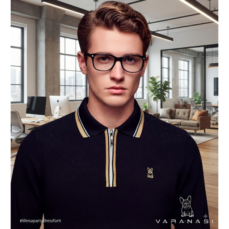 PLAYERA TIPO POLO CABALLERO VARANASI