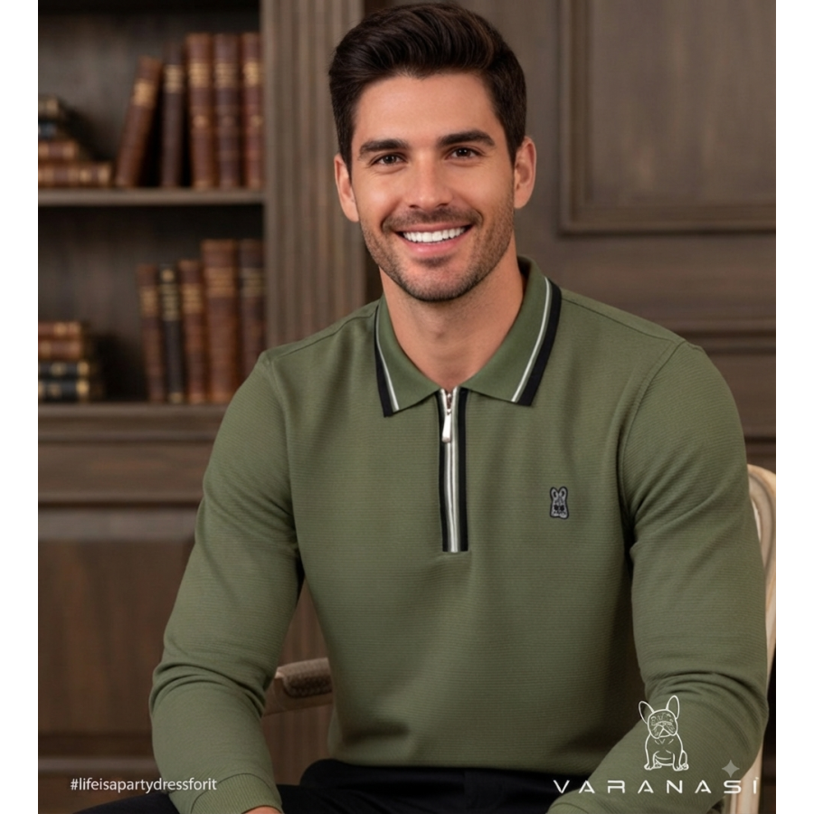 PLAYERA TIPO POLO CABALLERO VARANASI