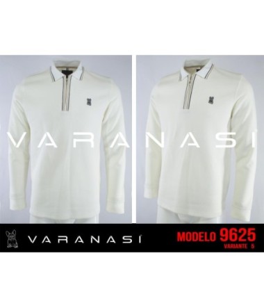 PLAYERA TIPO POLO CABALLERO VARANASI MANGA LARGA