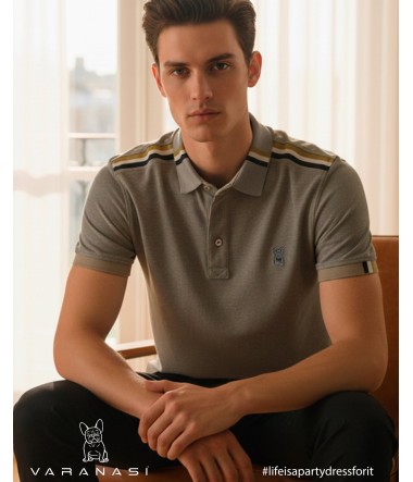 PLAYERA TIPO POLO CABALLERO VARANASI