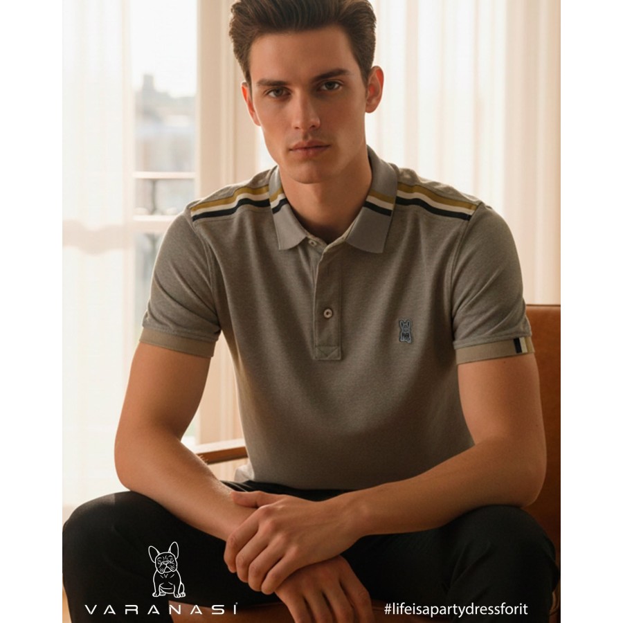 PLAYERA TIPO POLO CABALLERO VARANASI