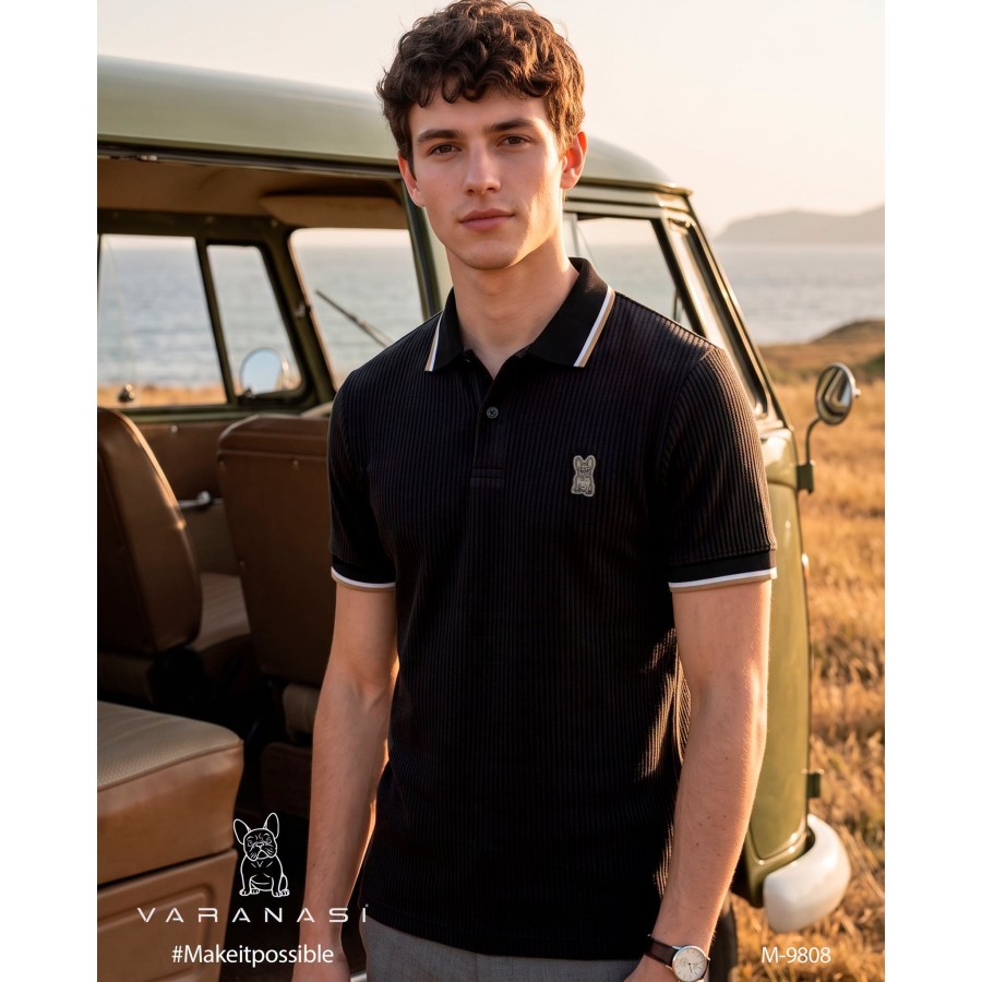 PLAYERA TIPO POLO CABALLERO VARANASI