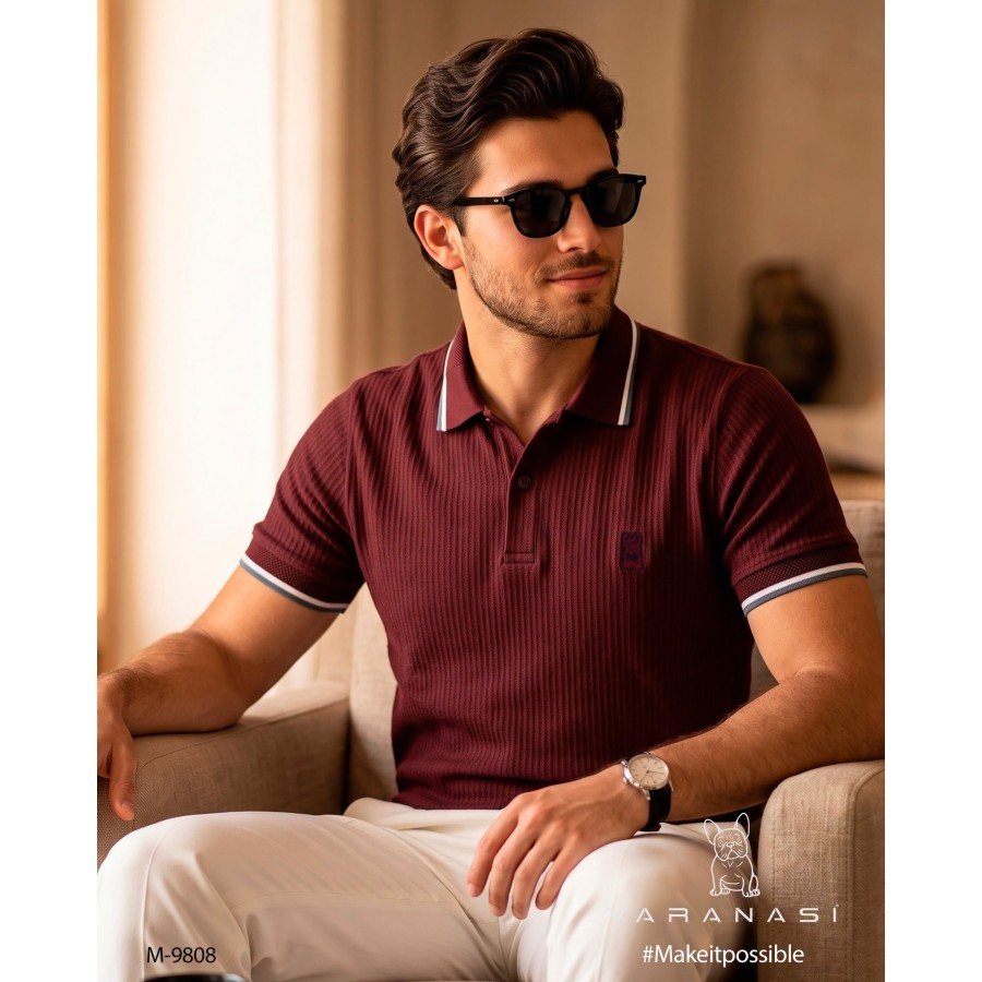 PLAYERA TIPO POLO CABALLERO VARANASI