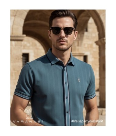 PLAYERA TIPO POLO CABALLERO VARANASI
