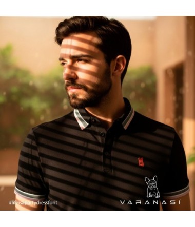 PLAYERA TIPO POLO CABALLERO VARANASI