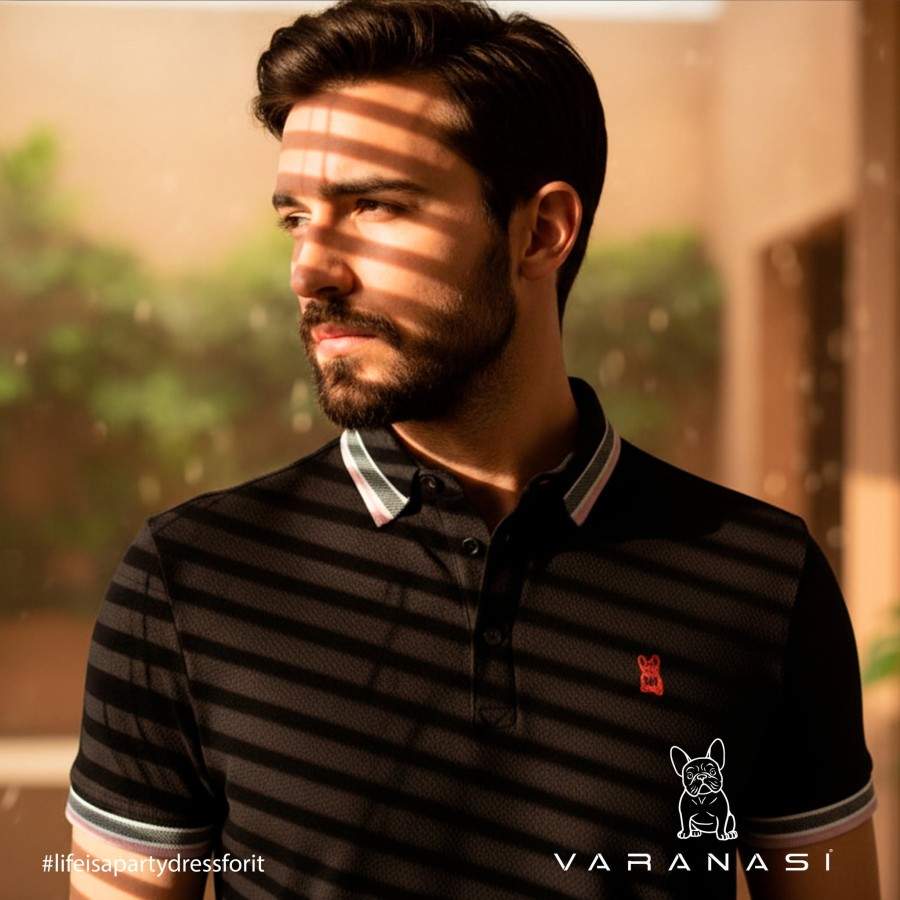 PLAYERA TIPO POLO CABALLERO VARANASI