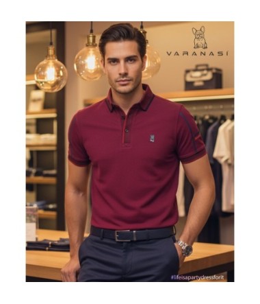 PLAYERA TIPO POLO CABALLERO VARANASI