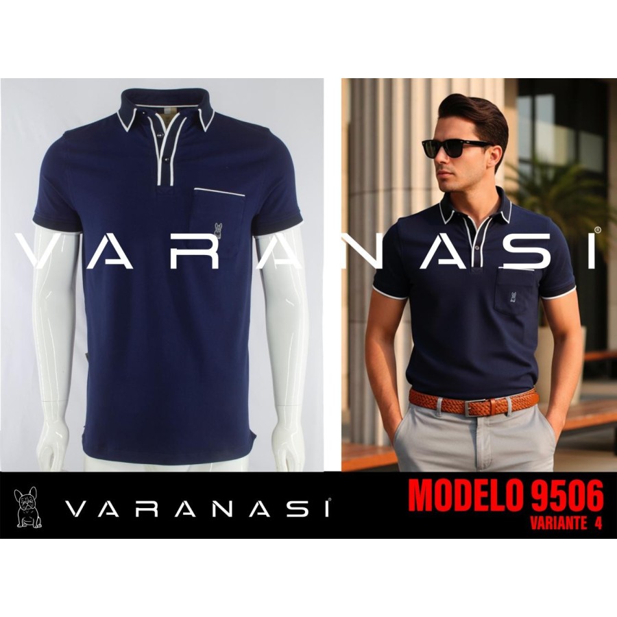 PLAYERA TIPO POLO CABALLERO VARANASI