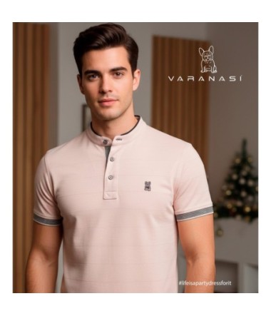 PLAYERA TIPO POLO CABALLERO VARANASI