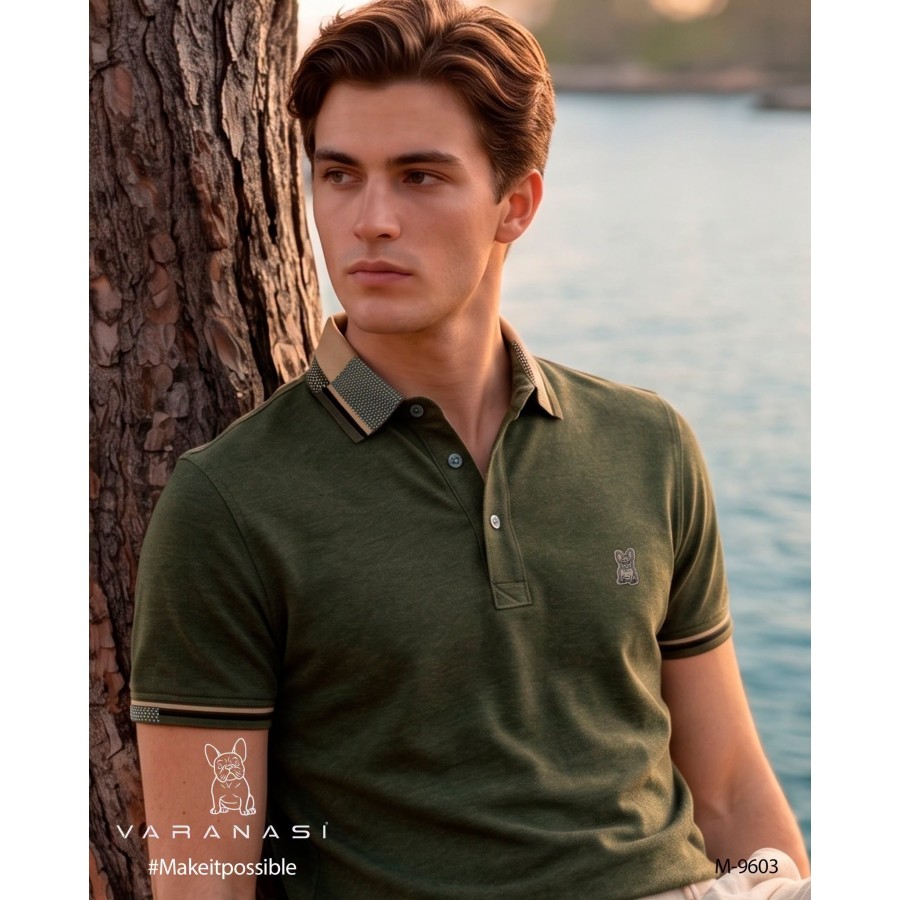 PLAYERA TIPO POLO CABALLERO VARANASI