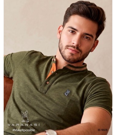 PLAYERA TIPO POLO CABALLERO VARANASI