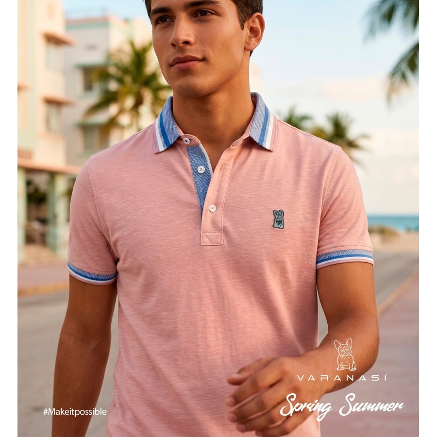 PLAYERA TIPO POLO CABALLERO VARANASI