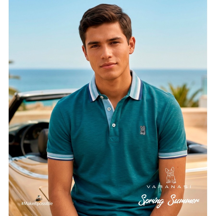 PLAYERA TIPO POLO CABALLERO VARANASI