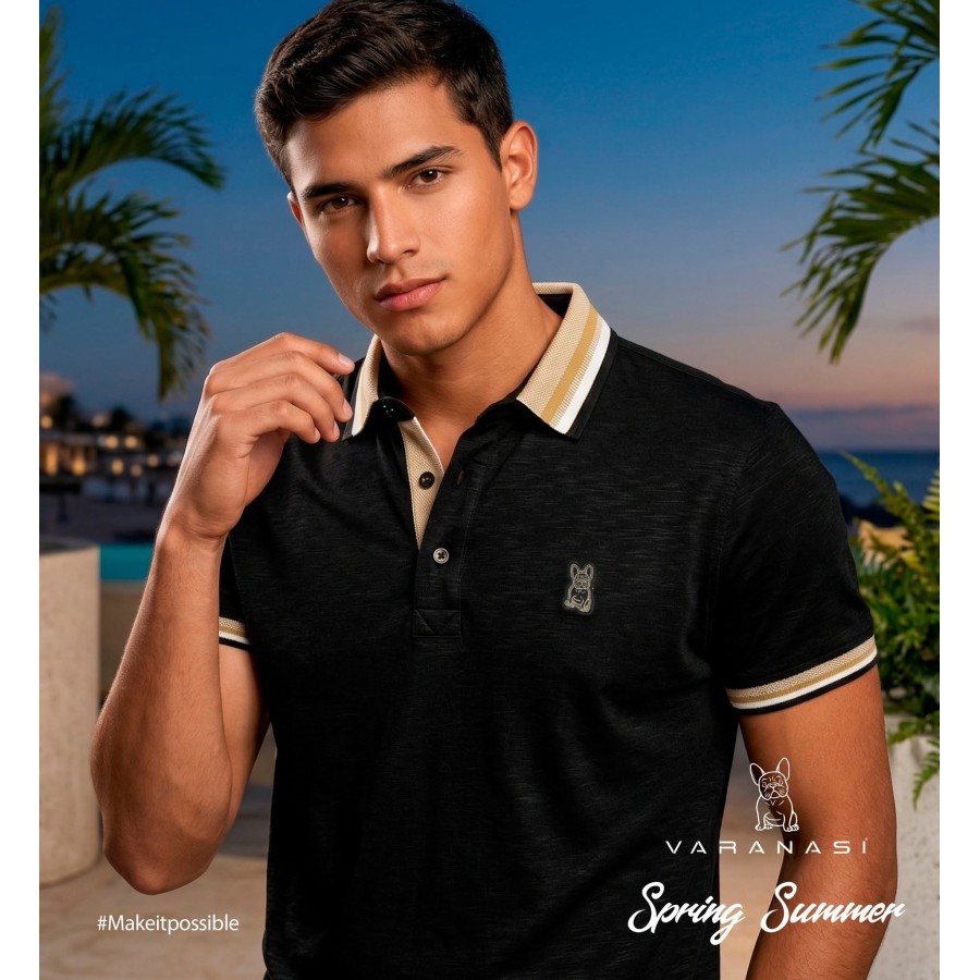 PLAYERA TIPO POLO CABALLERO VARANASI