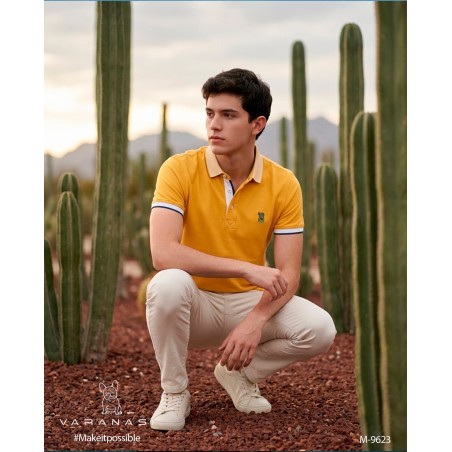 PLAYERA TIPO POLO CABALLERO VARANASI