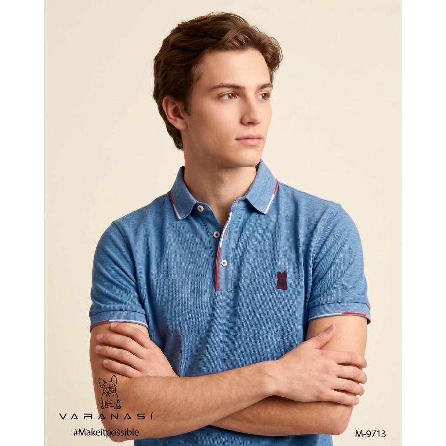 PLAYERA TIPO POLO CABALLERO VARANASI