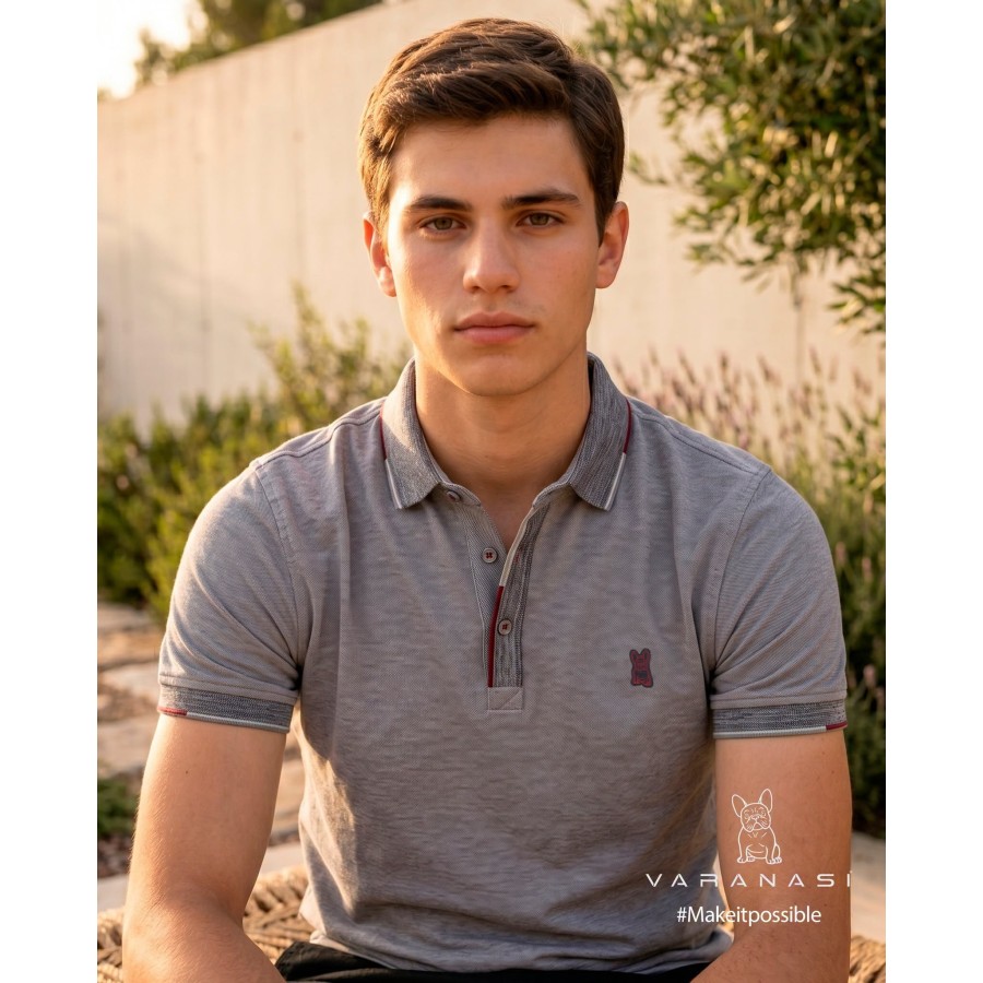 PLAYERA TIPO POLO CABALLERO VARANASI
