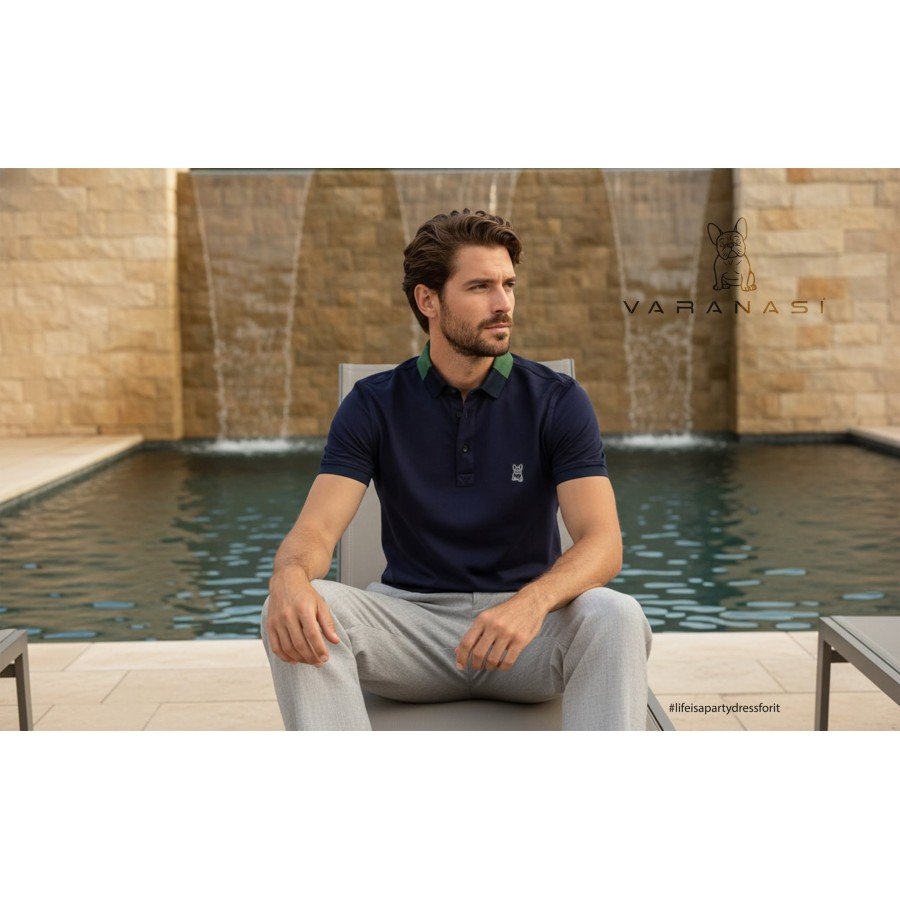 PLAYERA TIPO POLO CABALLERO VARANASI