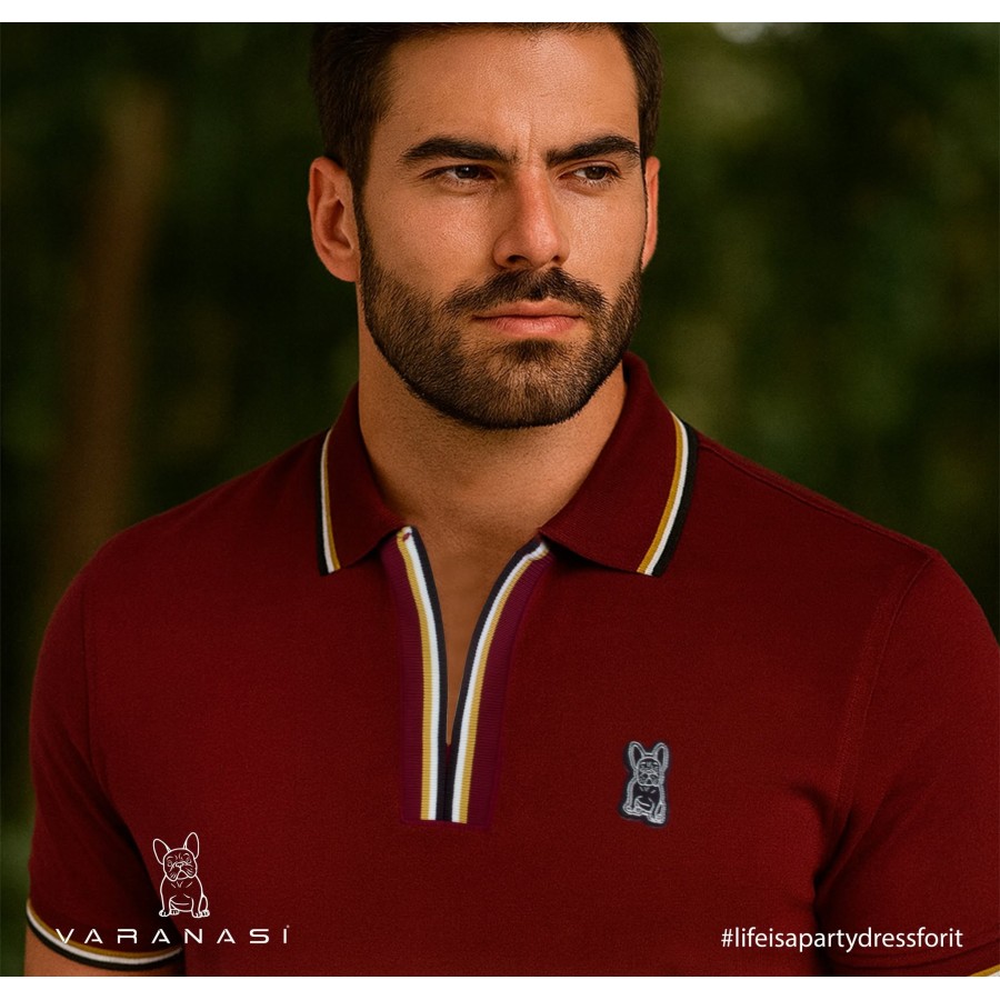 PLAYERA TIPO POLO CABALLERO VARANASI